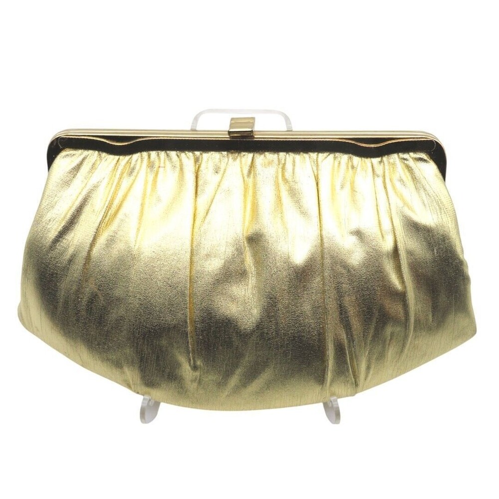 Vintage 1960s HL Harry Levine Gold Bag Cocktail Evening Clutch Purse